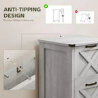 Meuble de rangement vertical HOMCOM avec 2 tiroirs à glissières silencieuses, meuble de rangement de style rustique avec portes coulissantes pour documents A4/format Lettre, support d'imprimante