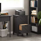 Meuble de rangement vertical HOMCOM avec 2 tiroirs à glissières silencieuses, meuble de rangement de style rustique avec portes coulissantes pour documents A4/format Lettre, support d'imprimante
