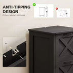 Meuble de rangement vertical HOMCOM avec 2 tiroirs à glissières silencieuses, meuble de rangement de style rustique avec portes coulissantes pour documents A4/format Lettre, support d'imprimante