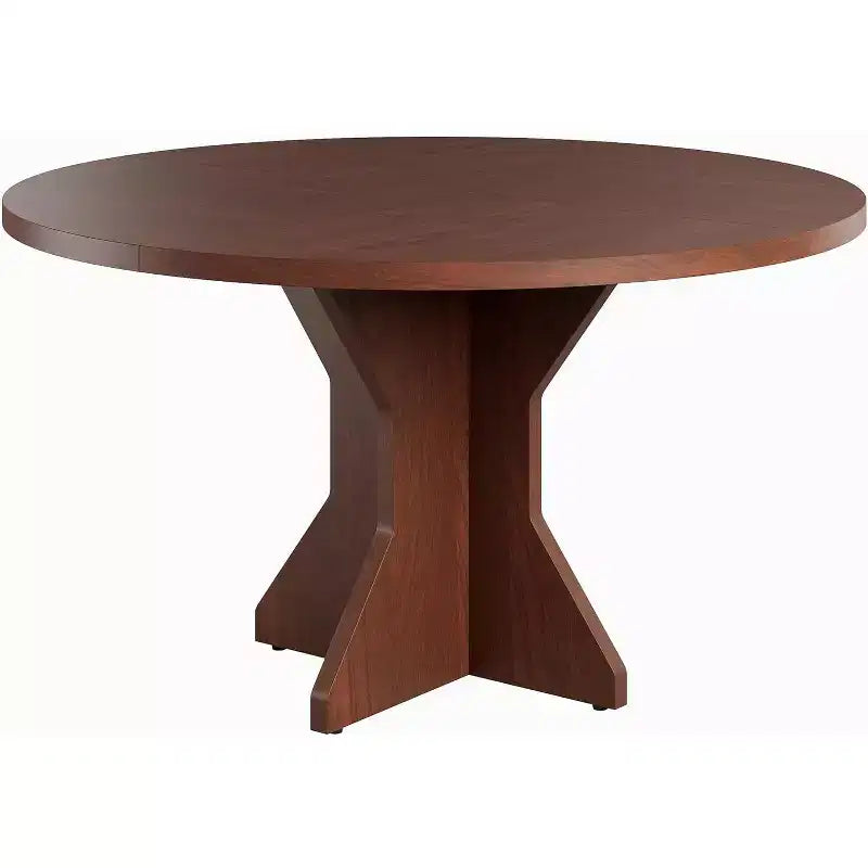 Table à manger ronde pour 4-6 personnes - Table de cuisine circulaire de 47 pouces avec pied robuste, meuble de salle à manger pour petits espaces