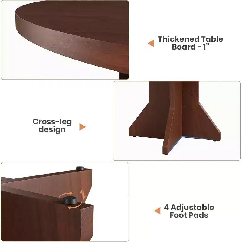 Table à manger ronde pour 4-6 personnes - Table de cuisine circulaire de 47 pouces avec pied robuste, meuble de salle à manger pour petits espaces