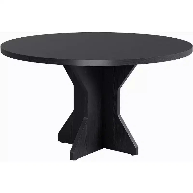Table à manger ronde pour 4-6 personnes - Table de cuisine circulaire de 47 pouces avec pied robuste, meuble de salle à manger pour petits espaces