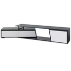 CLIHOME Meuble TV rectangulaire extensible, moderne et minimaliste, avec tiroirs et placard, jusqu'à 100