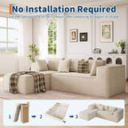 106.7Canapé sectionnel, Canapés modulables Cloud avec méridienne, Canapés sectionnels en polyester en forme de L, Canapé moderne rembourré avec assise profonde
