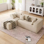 106.7Canapé sectionnel, Canapés modulables Cloud avec méridienne, Canapés sectionnels en polyester en forme de L, Canapé moderne rembourré avec assise profonde