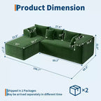 106.7Canapé sectionnel, Canapés modulables Cloud avec méridienne, Canapés sectionnels en polyester en forme de L, Canapé moderne rembourré avec assise profonde