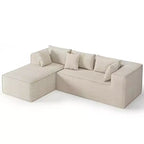 106.7Canapé sectionnel, Canapés modulables Cloud avec méridienne, Canapés sectionnels en polyester en forme de L, Canapé moderne rembourré avec assise profonde