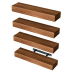 Lot de 4 étagères murales flottantes en bois pour salle de bain, cuisine, salon (lot de 4)