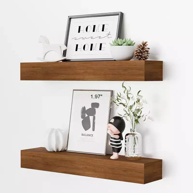 Lot de 4 étagères murales flottantes en bois pour salle de bain, cuisine, salon (lot de 4)
