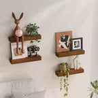 Lot de 4 étagères murales flottantes en bois pour salle de bain, cuisine, salon (lot de 4)