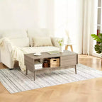 Table basse, table centrale de 100 cm avec tiroir de rangement, étagère ouverte, table basse rectangulaire avec pieds en bois pour salon, assemblage facile
