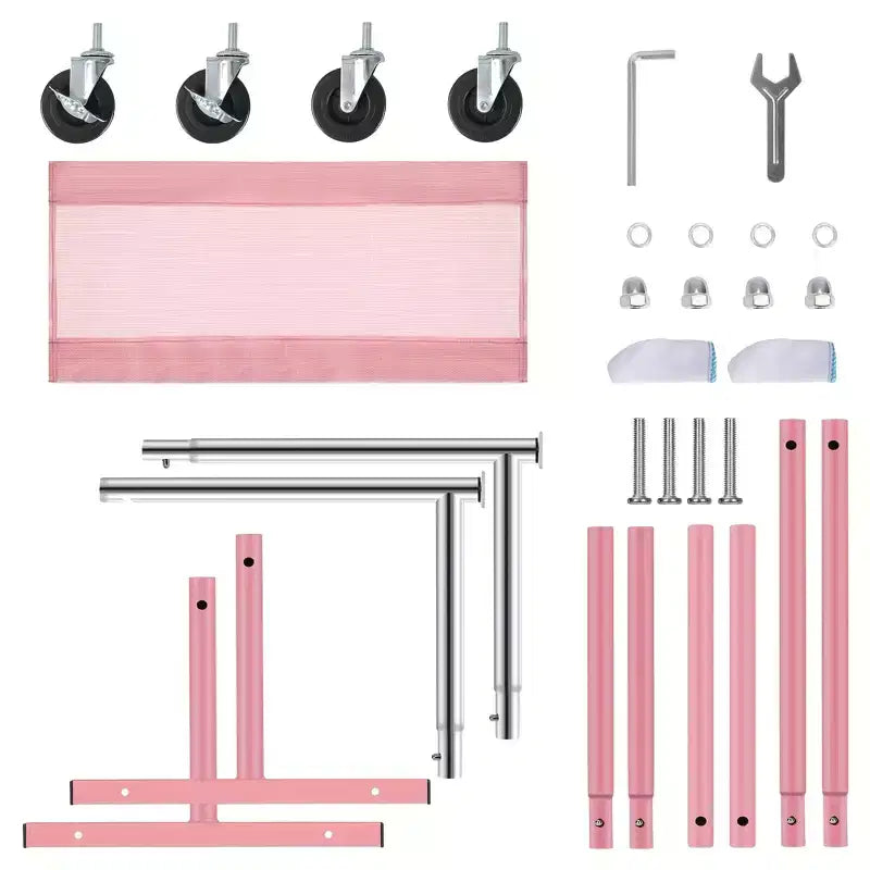Portant à Vêtements Roulant pour Enfants avec Roues, Portant Métallique Réglable pour Chambre d'Enfant, Placard et Balcon