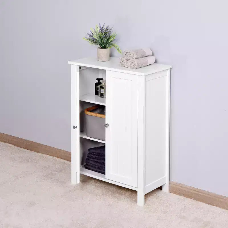 sumyeg Meuble de rangement de salle de bain avec double porte et étagère réglable