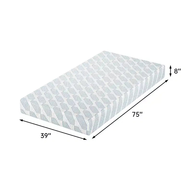 EHMKNP Matelas en mousse à mémoire de forme rafraîchissante 8 pouces – Tailles Twin/Twin XL/Full – Fermeté moyenne