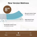 EHMKNP Matelas en mousse à mémoire de forme rafraîchissante 8 pouces – Tailles Twin/Twin XL/Full – Fermeté moyenne