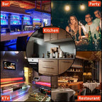 Étagère de présentation de bouteilles de liqueur à 3 niveaux et 48 pouces avec éclairage LED, 16 couleurs, 4 modes, télécommande et contrôle par application, étagère de bar murale en acrylique pour la maison/la cuisine