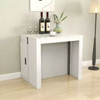 Table de salle à manger extensible TUYOHW pour 6-8 personnes avec rangement, console en bois avec prise, table extensible peu encombrante pour salon, fête