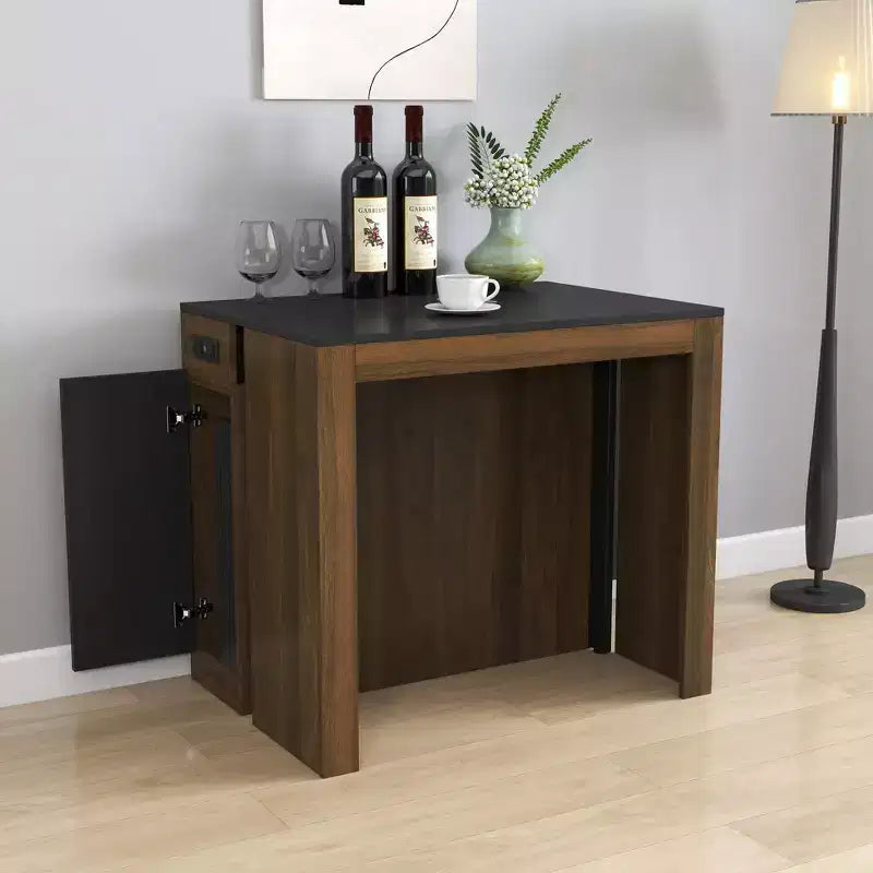 Table de salle à manger extensible TUYOHW pour 6-8 personnes avec rangement, console en bois avec prise, table extensible peu encombrante pour salon, fête
