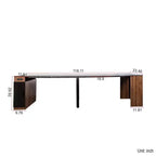 Table de salle à manger extensible TUYOHW pour 6-8 personnes avec rangement, console en bois avec prise, table extensible peu encombrante pour salon, fête