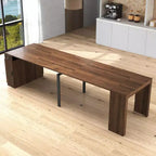 Table de salle à manger extensible TUYOHW pour 6-8 personnes avec rangement, console en bois avec prise, table extensible peu encombrante pour salon, fête