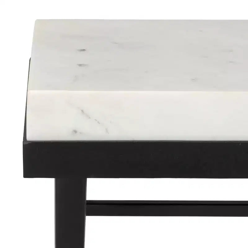 Table d'appoint Eldin en marbre - ACC3746 - Crème/Noir - Safavieh