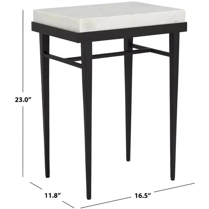 Table d'appoint Eldin en marbre - ACC3746 - Crème/Noir - Safavieh