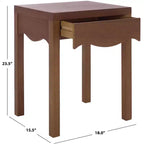 Table d'appoint à 1 tiroir Kannie - ACC6614 - Chêne foncé - Safavieh