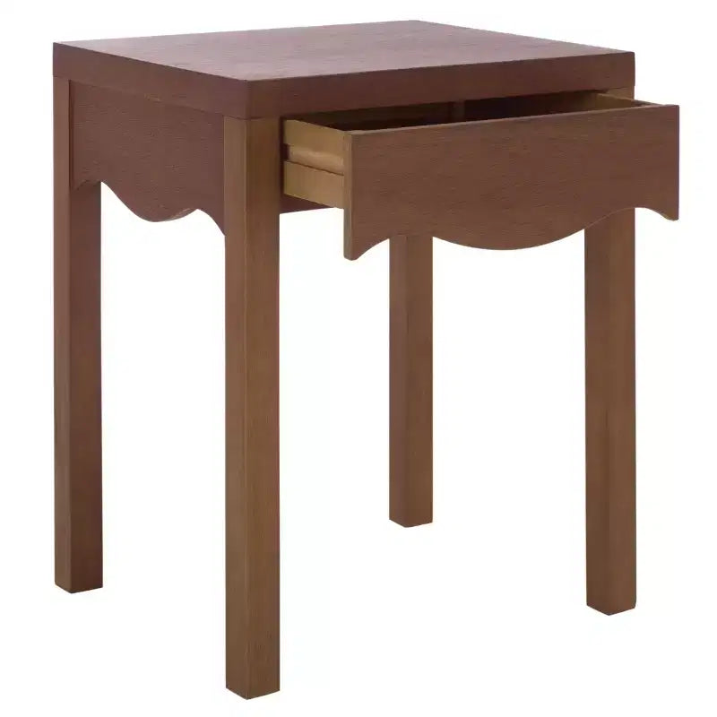 Table d'appoint à 1 tiroir Kannie - ACC6614 - Chêne foncé - Safavieh