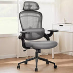 Chaise de bureau ergonomique à dossier haut TUYOHW avec support lombaire réglable, chaise de jeu avec accoudoirs relevables, chaise d'ordinateur en maille pour la maison, le bureau
