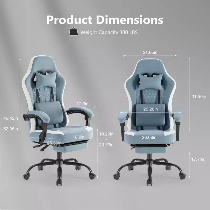 Chaise de bureau ergonomique TUYOHW avec accoudoirs rembourrés, chaise de jeu avec support lombaire, chaise roulante pivotante avec roulettes pour la maison, le bureau