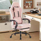 Chaise de bureau ergonomique TUYOHW avec accoudoirs rembourrés, chaise de jeu avec support lombaire, chaise roulante pivotante avec roulettes pour la maison, le bureau