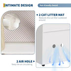 Meuble de litière double pour chat en bois moderne avec poteaux à griffer et rangement caché, table d'appoint intérieure pour 2 chats