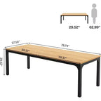 Table à manger Lantine de 199,9 cm de long pour 6-8 personnes, table à dîner rectangulaire industrielle rustique avec pieds en métal robuste, naturel