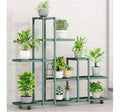 1 Set Outdoor Plant Stand, Iron Art, for Balcony Living Room, Flower Pot Holder for Succulent Pothos, Model H9036,
