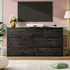 Commode à 7 tiroirs pour chambre à coucher, Grande commode moderne, Grande commode en bois de rangement pour salon, couloir, entrée