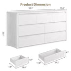 Commode à 7 tiroirs pour chambre à coucher, Grande commode moderne, Grande commode en bois de rangement pour salon, couloir, entrée
