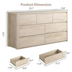 Commode à 7 tiroirs pour chambre à coucher, Grande commode moderne, Grande commode en bois de rangement pour salon, couloir, entrée