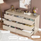 Commode à 7 tiroirs pour chambre à coucher, Grande commode moderne, Grande commode en bois de rangement pour salon, couloir, entrée