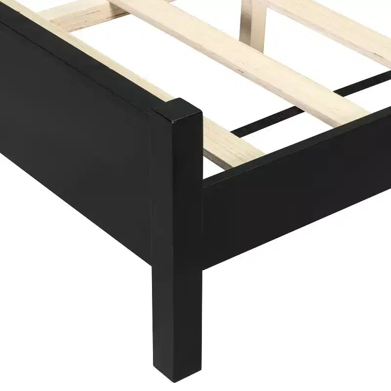 Cadre de lit plateforme Queen/King avec tête de lit capitonnée à oreilles et cadre en bois robuste, bohème - ModernLuxe