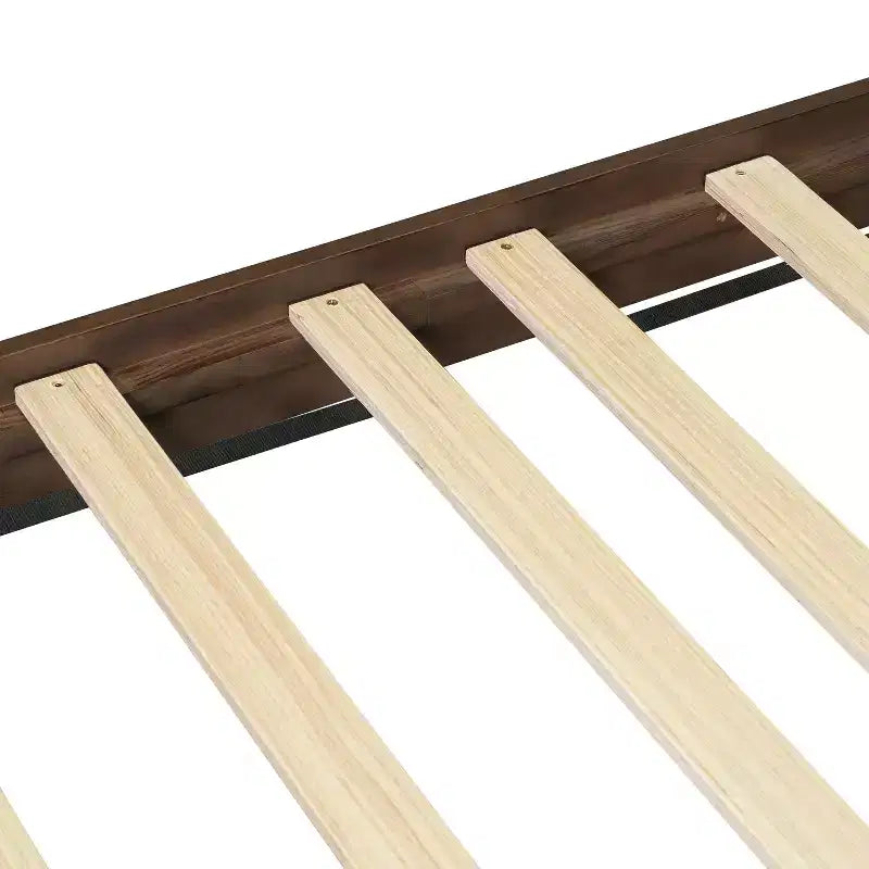 Cadre de lit plateforme Queen/King avec tête de lit capitonnée à oreilles et cadre en bois robuste, bohème - ModernLuxe