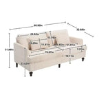 Canapé moderne TUYOHW de 175 cm en tissu bouclette, canapé 2 places avec coussins d'assise amovibles pour salon, appartement, chambre à coucher