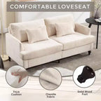 Canapé moderne TUYOHW de 175 cm en tissu bouclette, canapé 2 places avec coussins d'assise amovibles pour salon, appartement, chambre à coucher