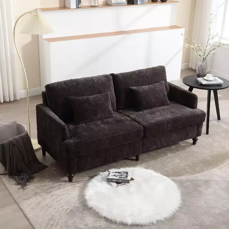Canapé moderne TUYOHW de 175 cm en tissu bouclette, canapé 2 places avec coussins d'assise amovibles pour salon, appartement, chambre à coucher