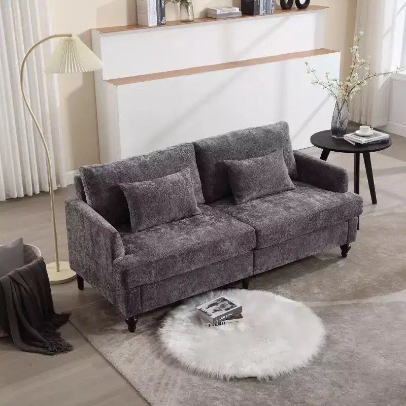 Canapé moderne TUYOHW de 175 cm en tissu bouclette, canapé 2 places avec coussins d'assise amovibles pour salon, appartement, chambre à coucher