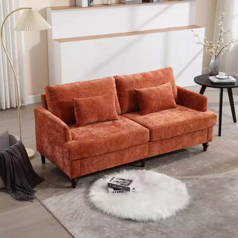 Canapé moderne TUYOHW de 175 cm en tissu bouclette, canapé 2 places avec coussins d'assise amovibles pour salon, appartement, chambre à coucher