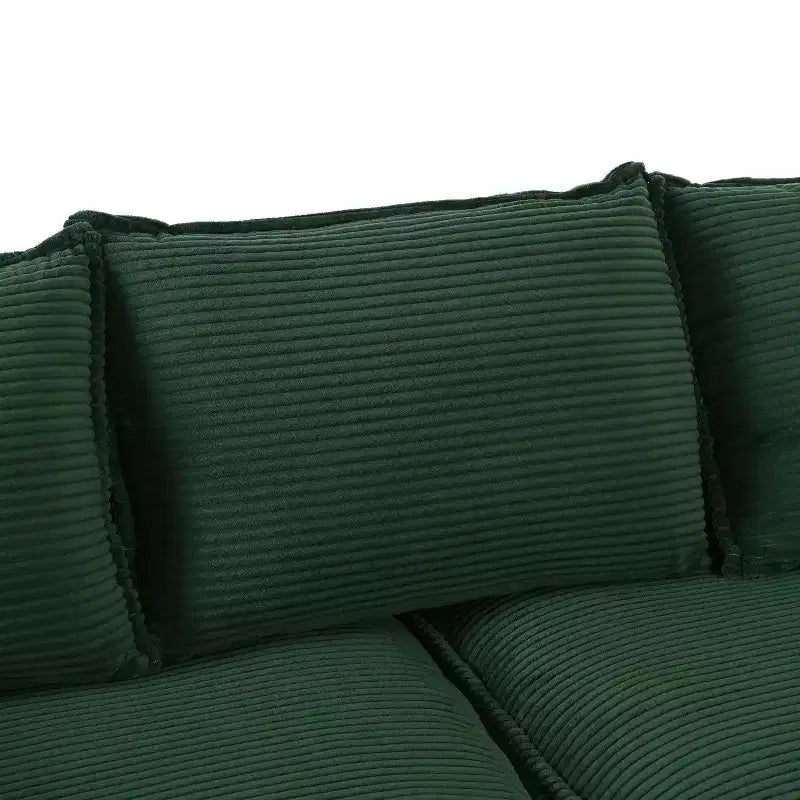 Canapé incurvé moderne en velours côtelé de 203,9 cm TUYOHW, canapé rembourré avec 2 coussins pour salon, chambre, bureau, appartement