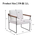 TUYOHW Fauteuil d'appoint moderne avec revêtement en tissu bouclé, fauteuil confortable avec accoudoirs en bois courbés, fauteuils individuels confortables minimalistes pour salon, chambre à coucher