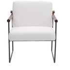 TUYOHW Fauteuil d'appoint moderne avec revêtement en tissu bouclé, fauteuil confortable avec accoudoirs en bois courbés, fauteuils individuels confortables minimalistes pour salon, chambre à coucher