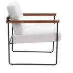 TUYOHW Fauteuil d'appoint moderne avec revêtement en tissu bouclé, fauteuil confortable avec accoudoirs en bois courbés, fauteuils individuels confortables minimalistes pour salon, chambre à coucher