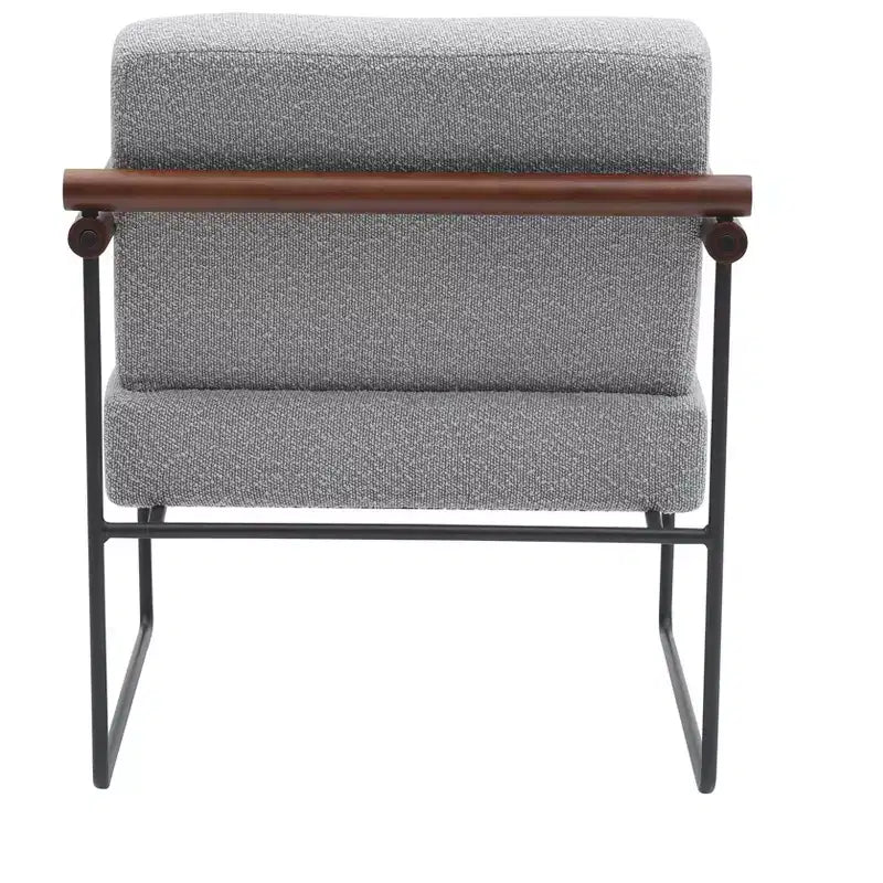 TUYOHW Fauteuil d'appoint moderne avec revêtement en tissu bouclé, fauteuil confortable avec accoudoirs en bois courbés, fauteuils individuels confortables minimalistes pour salon, chambre à coucher